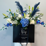 Load image into Gallery viewer, Blue Muse Large Flower Bag
