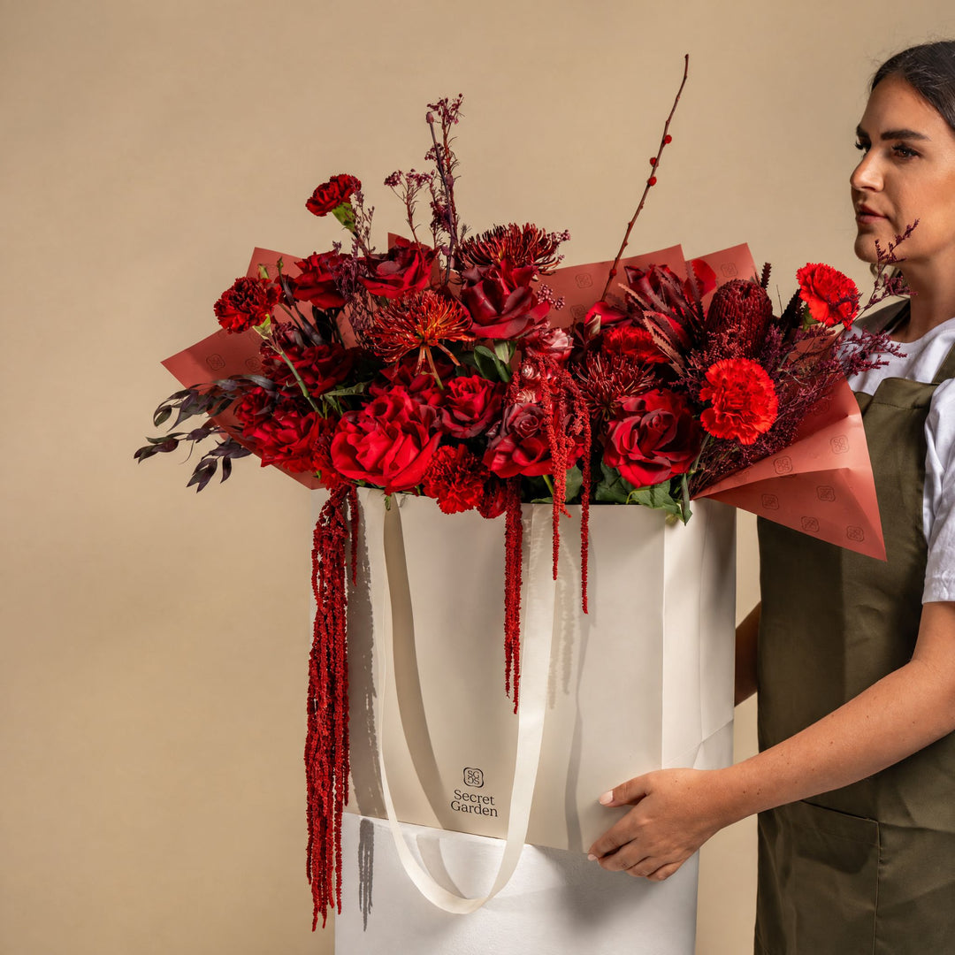Crimson Grand Flower Bag