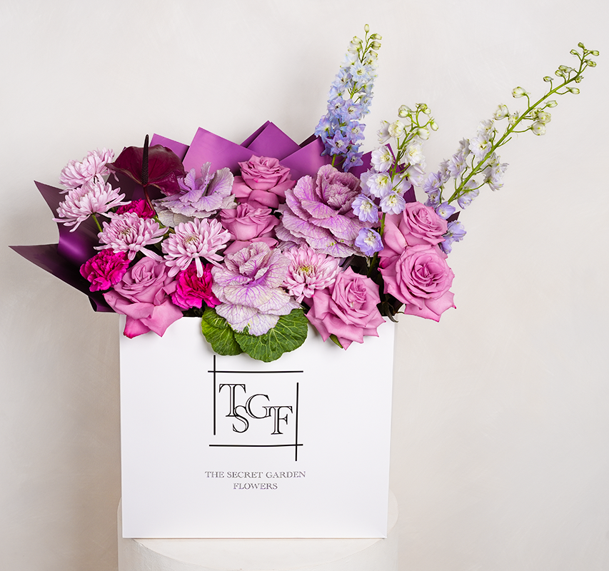 Mauvegardenlargeflowerbag