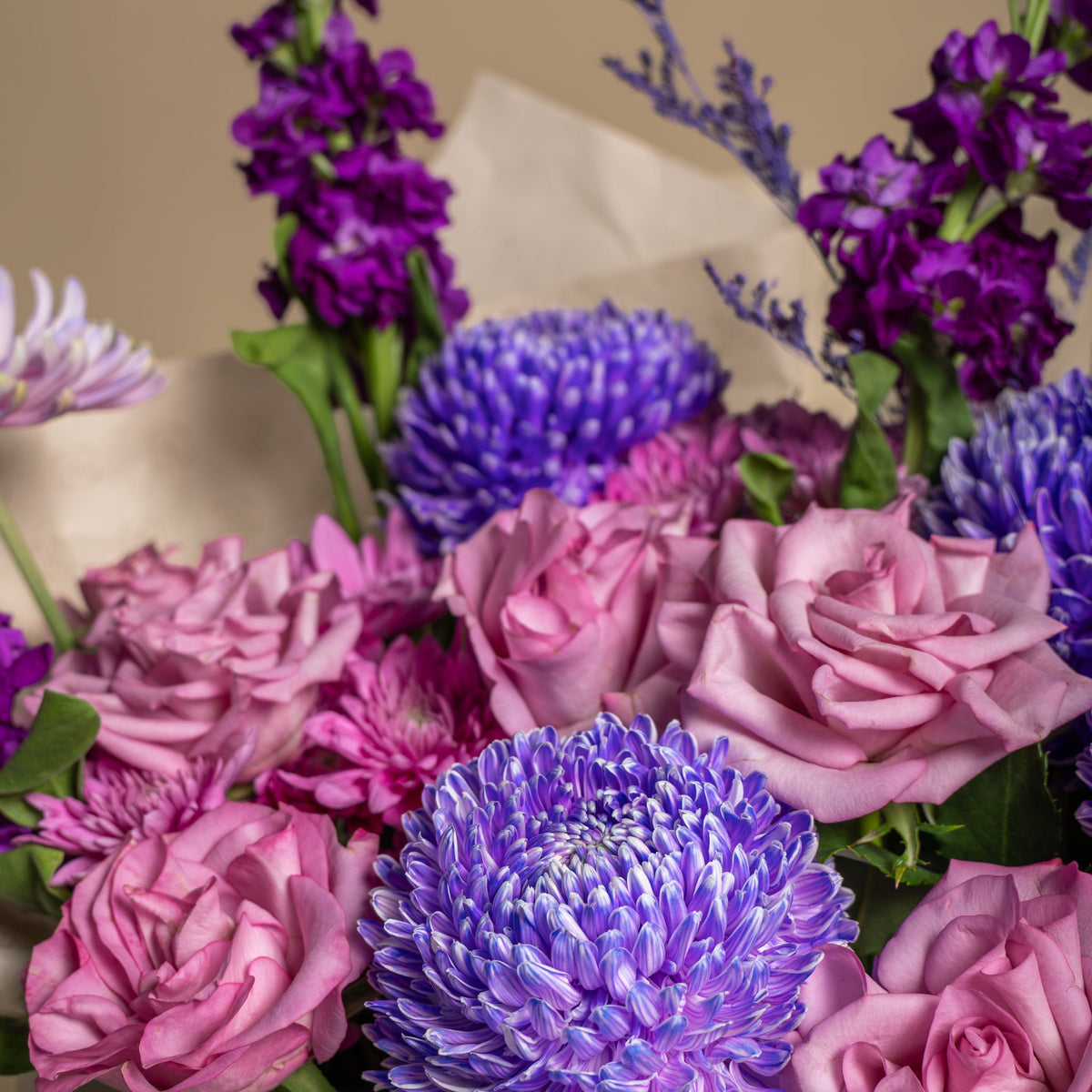 Mauve garden large flower bag